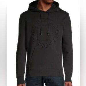 HUGO BOSS Men's Logo Details Hooded Sweatshirt in Black Size XL